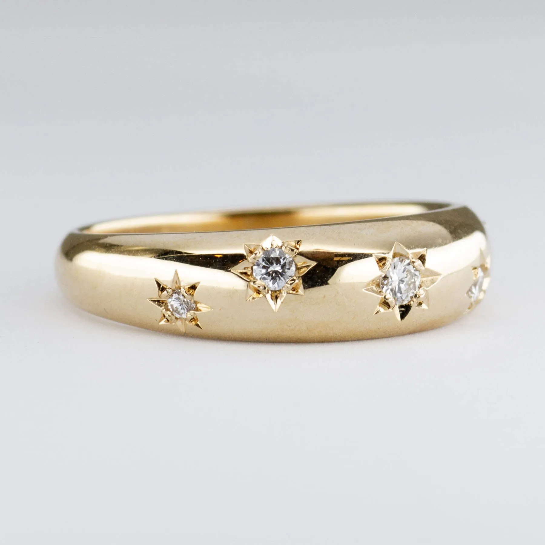 100 Ways Jewelry '100 Ways x Oirea Studio' Starburst Domed Diamond Ring | 0.11ctw | SZ 6.75 |