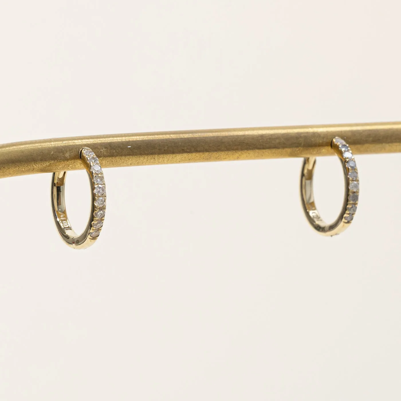100 Ways Jewelry '100 Ways' Yellow Gold Diamond Hoop Earrings 12mm | 0.14ctw |