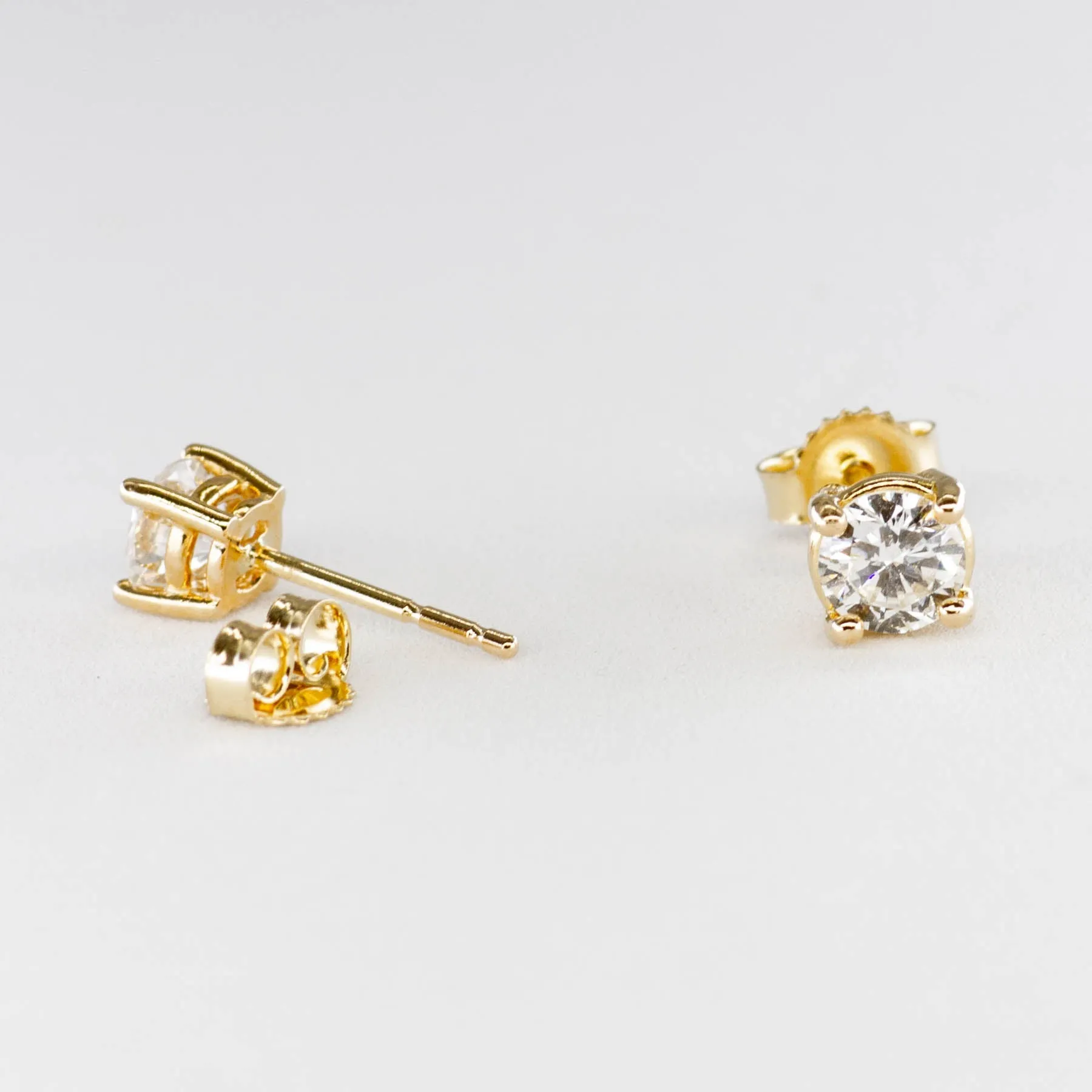 100 Ways Jewelry '100 Ways' Yellow Gold Diamond Studs | 0.63 ctw SI H/I |