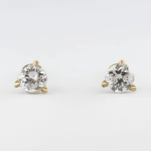 100 Ways Jewelry '100 Ways' Yellow Gold Diamond Three Prong Martini Studs | 0.45 ctw |
