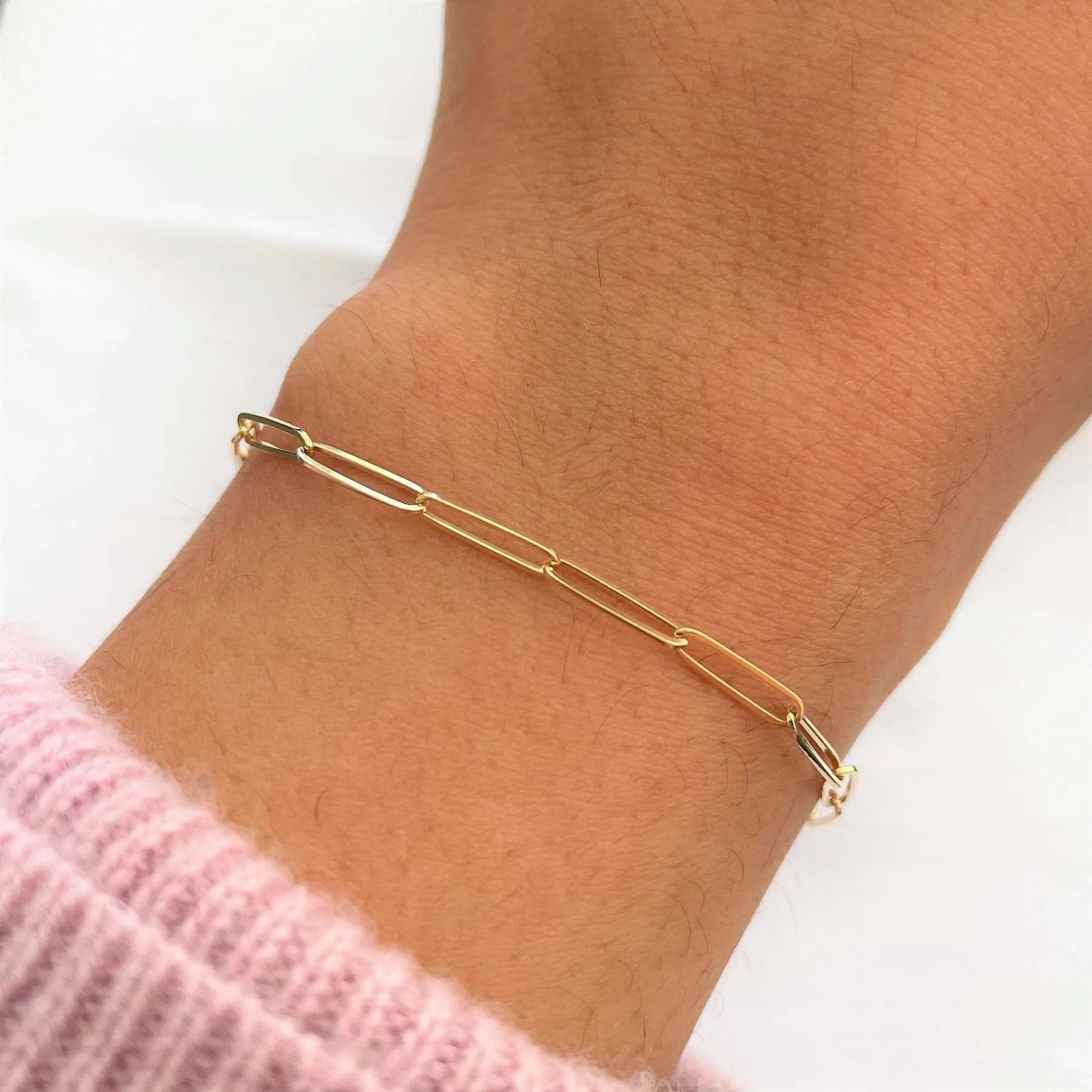 100 Ways Jewelry '100 Ways' Yellow Gold Paperclip Chain Bracelet | 7" |