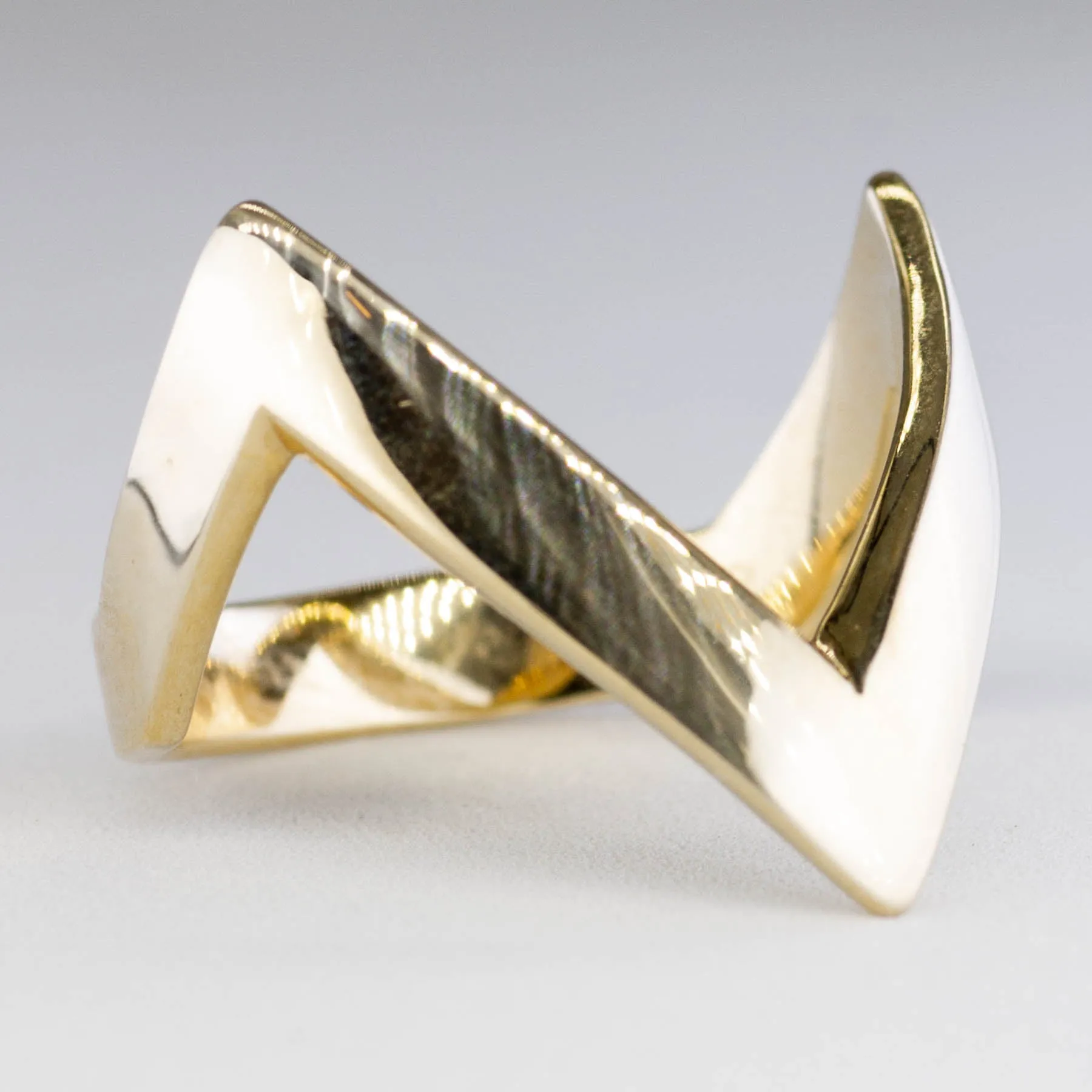 100 Ways Jewelry '100 Ways' Yellow Gold V Ring | SZ 7 |