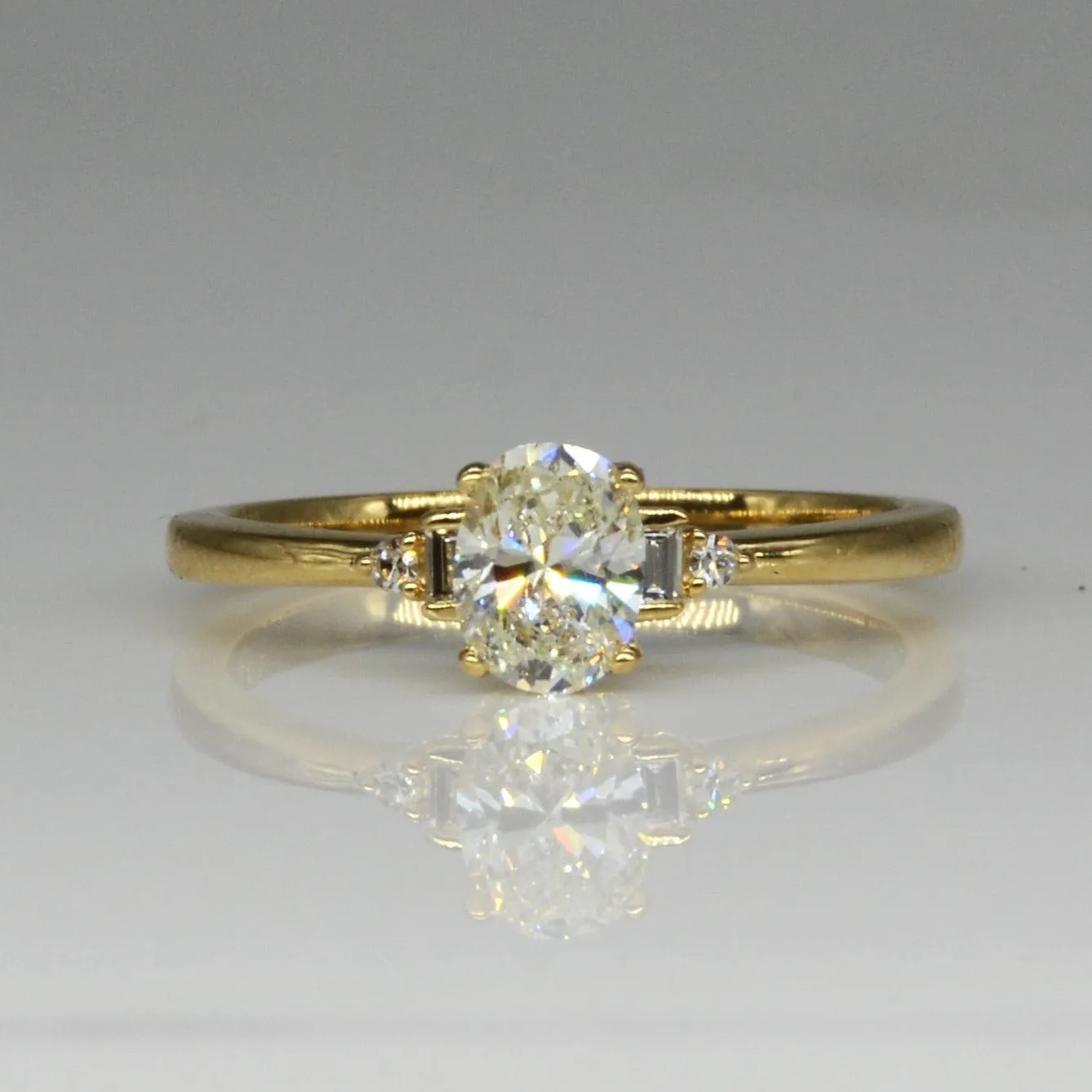 100 Ways Jewelry Bespoke' Accented Oval Diamond Engagement Ring | 0.76ctw | SZ 6.75 |