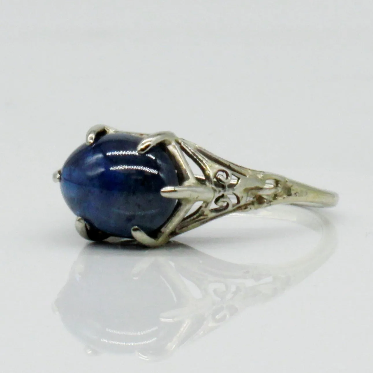 100 Ways Jewelry Bespoke' Art Deco Cabochon Sapphire Ring | 3.02ct | SZ 6 |
