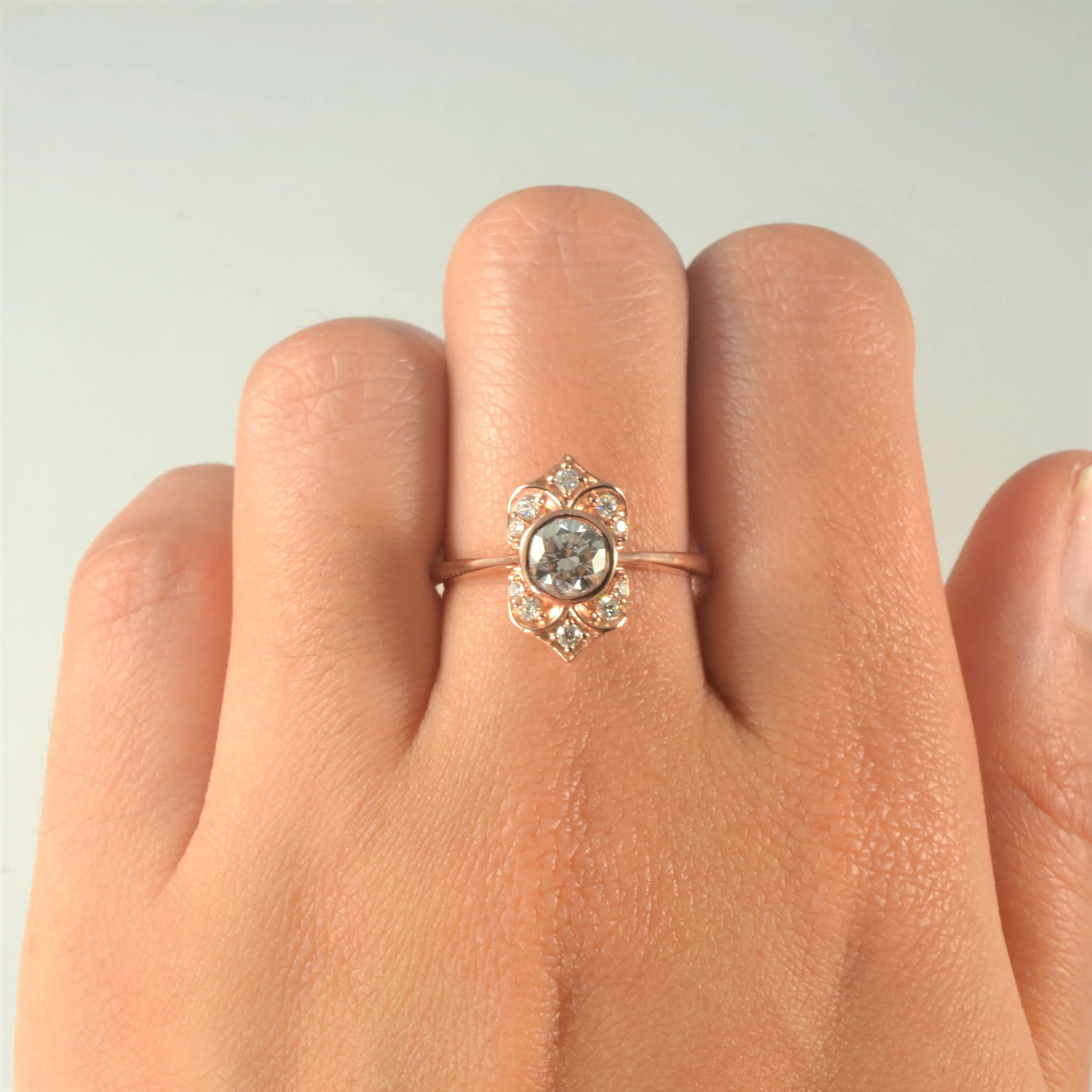 100 Ways Jewelry Bespoke' Bezel Set Diamond Engagement Ring | 0.93ctw | SZ 7.5 |