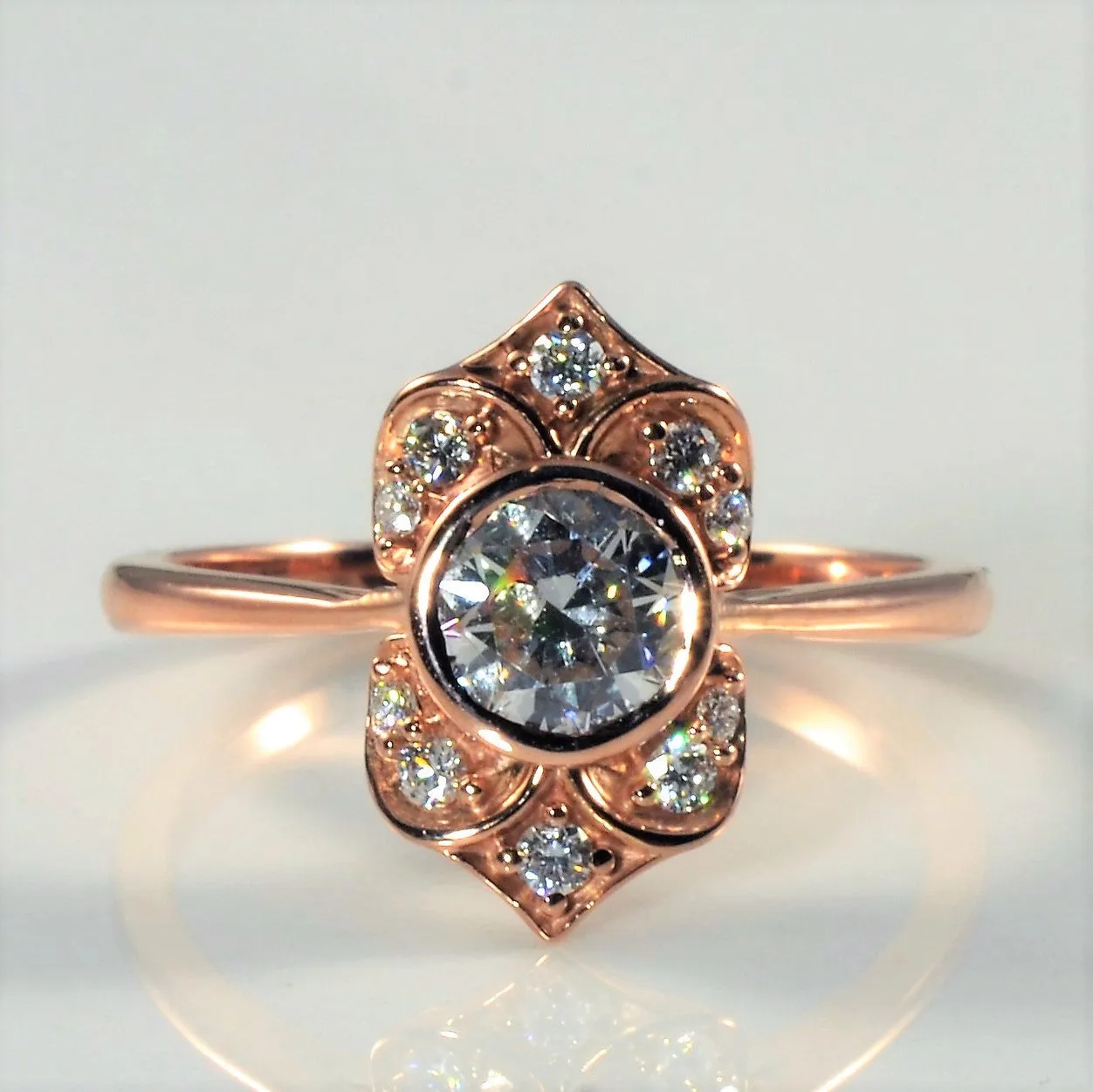 100 Ways Jewelry Bespoke' Bezel Set Diamond Engagement Ring | 0.93ctw | SZ 7.5 |