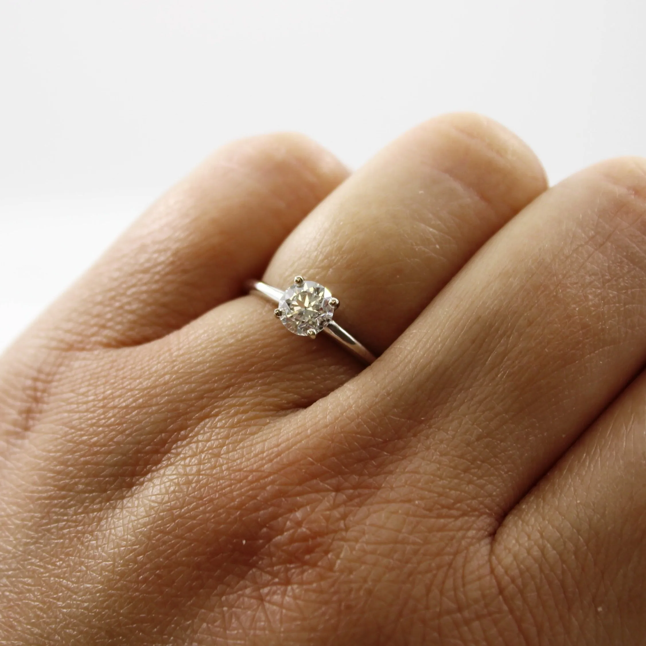 100 Ways Jewelry Bespoke' Fleur De Lis Diamond Solitaire Engagement Ring | 0.70ct |