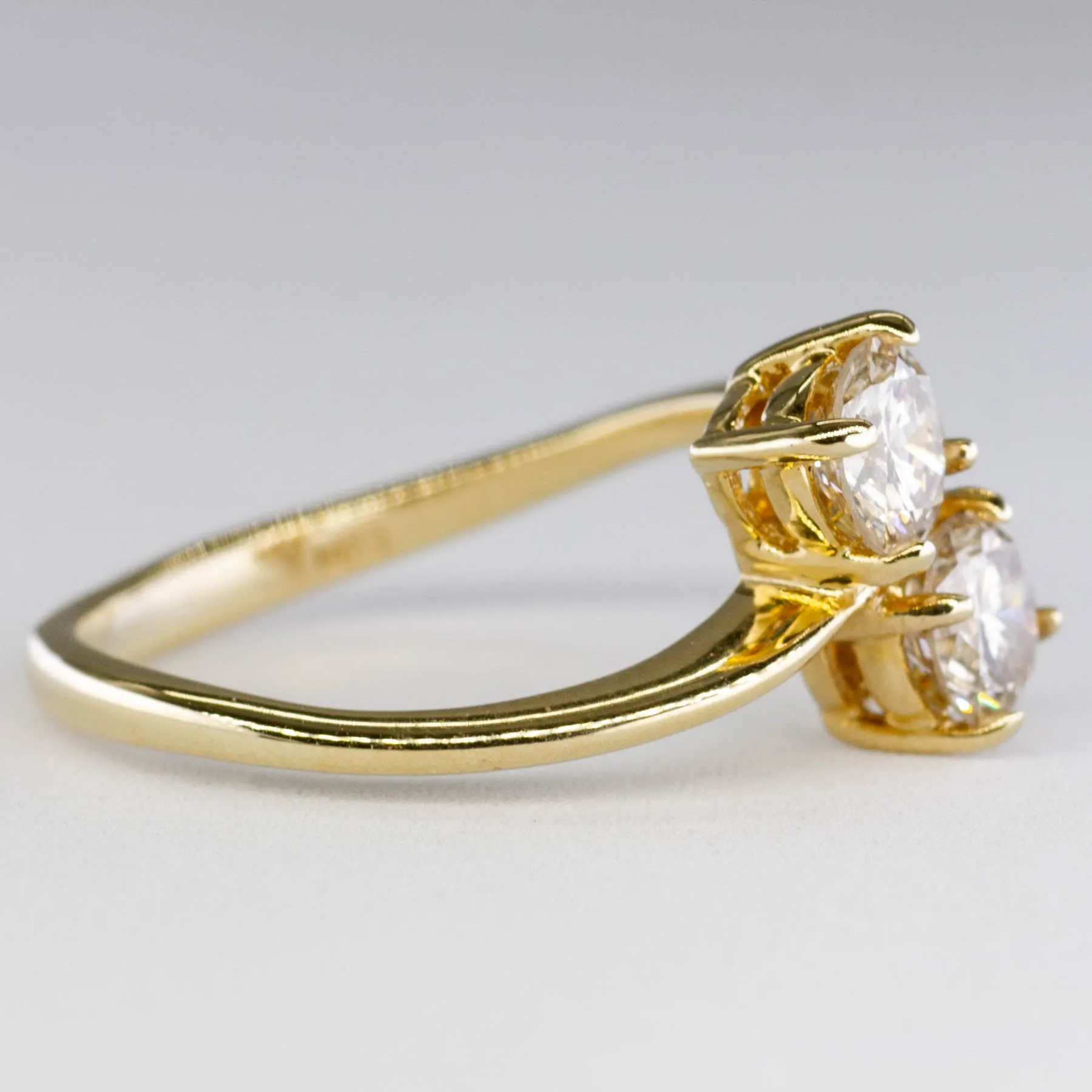 100 Ways Jewelry Bespoke' Modern Toi et Moi Bypass Diamond Ring | 1.06ctw | SZ 7 |