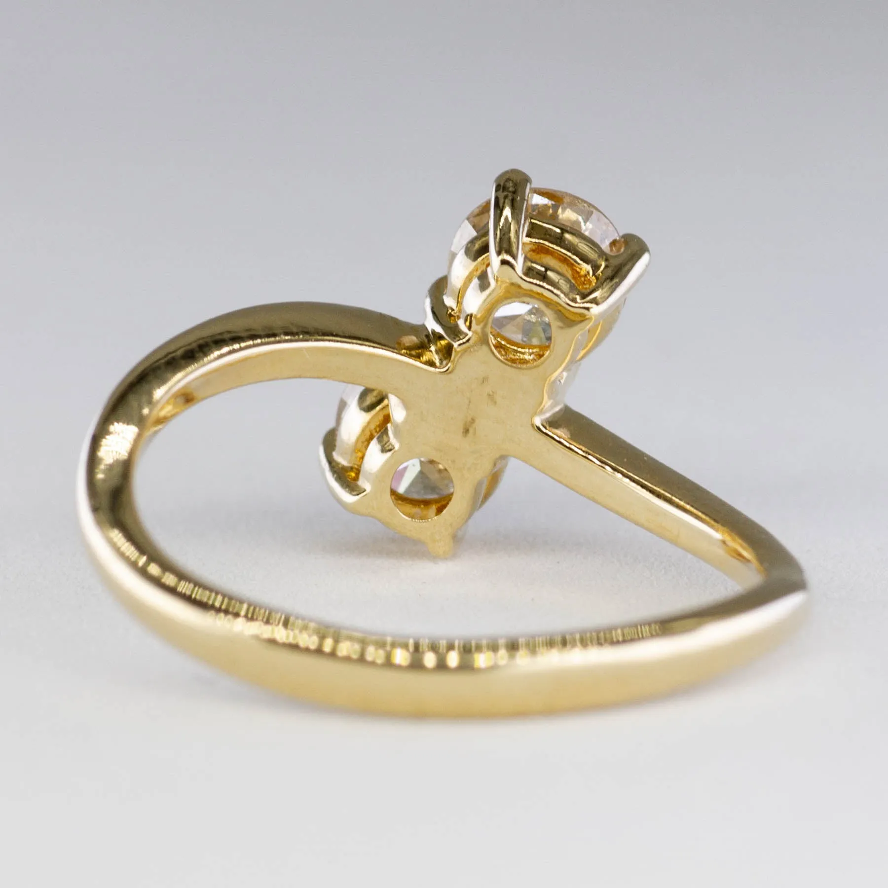 100 Ways Jewelry Bespoke' Modern Toi et Moi Bypass Diamond Ring | 1.06ctw | SZ 7 |