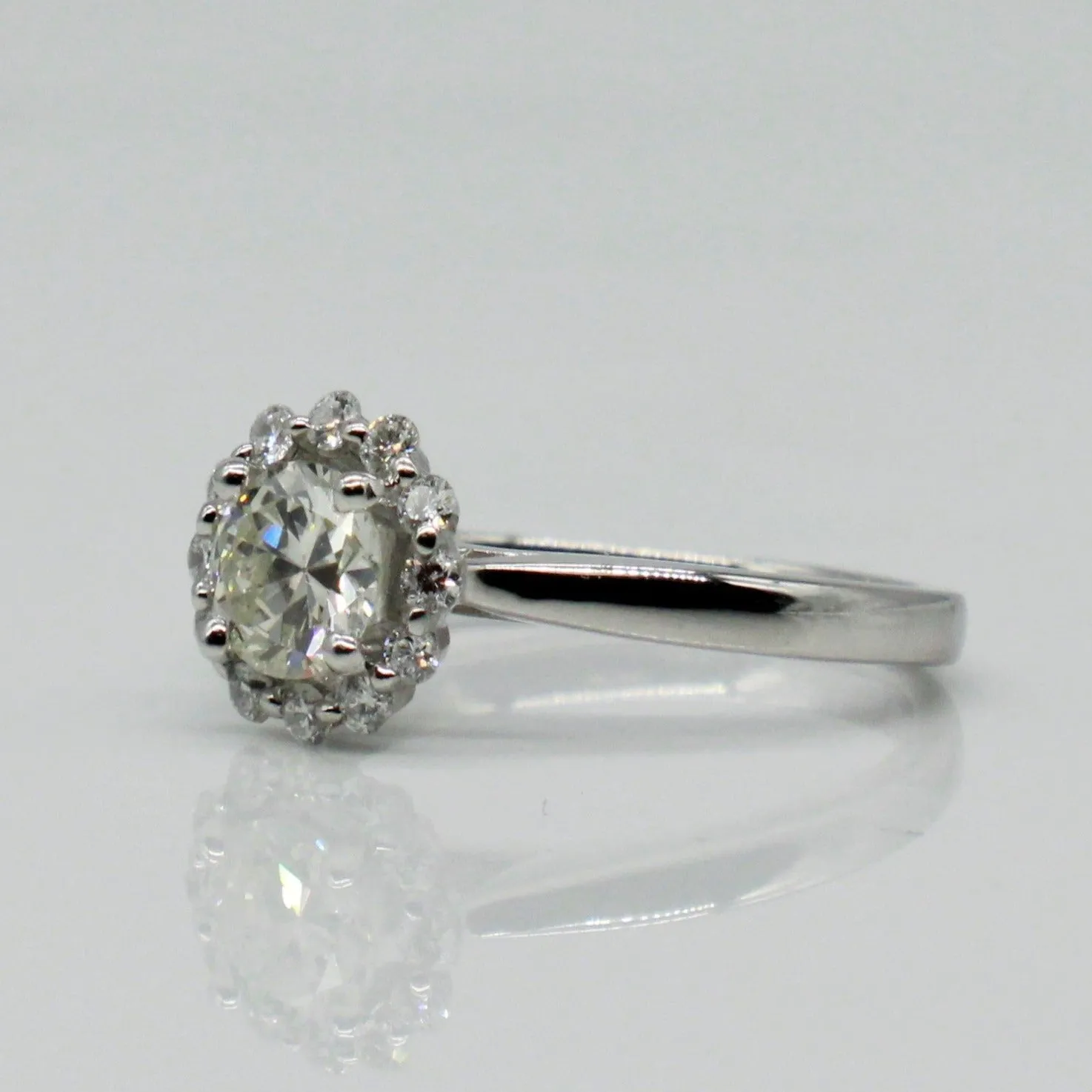 100 Ways Jewelry Bespoke' Old European Diamond Halo Engagement Ring | 0.70ctw | SZ 4.75 |