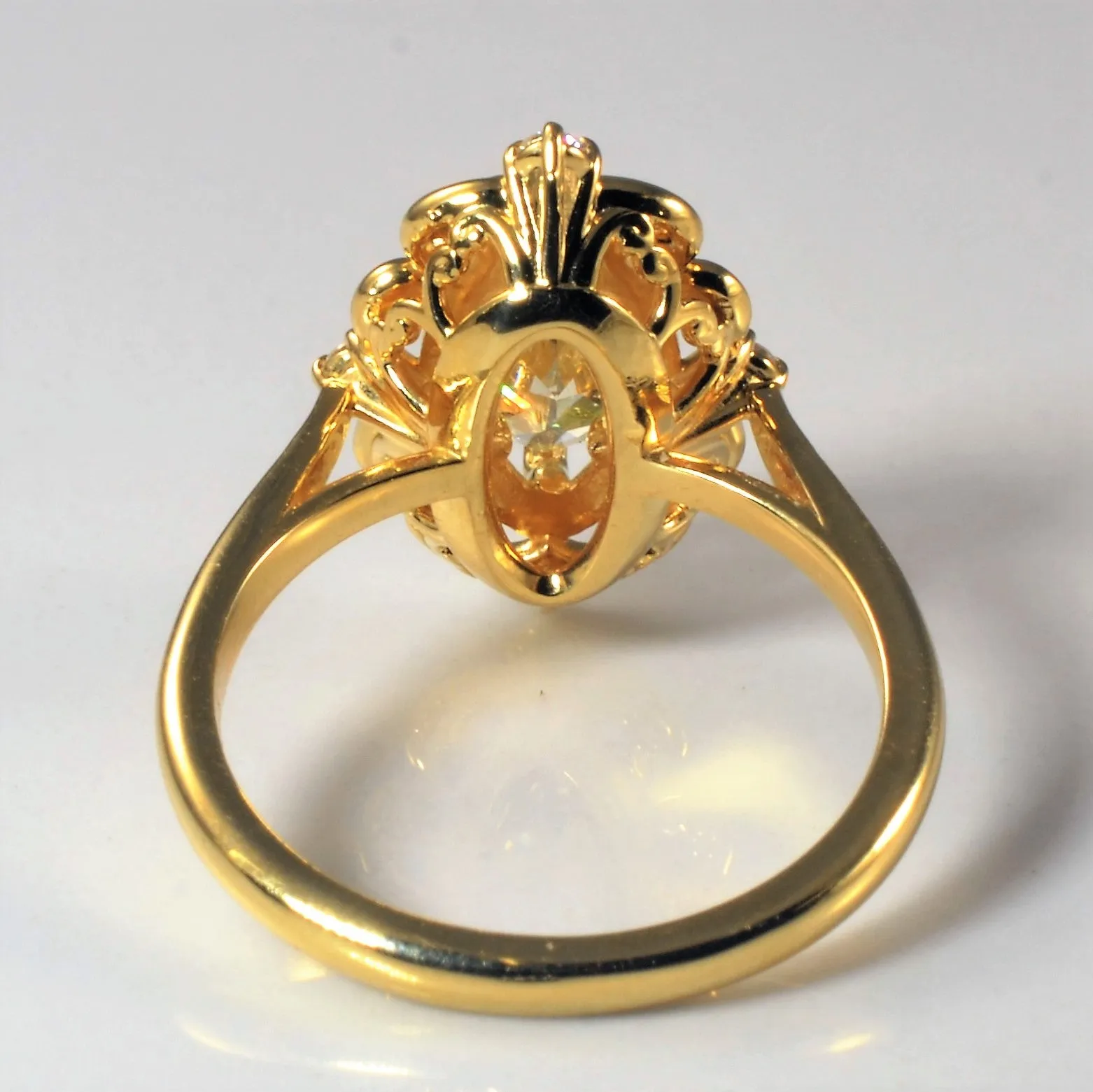 100 Ways Jewelry Bespoke' Ornate Filigree Marquise Diamond Ring | 1.71ctw | SZ 7 |