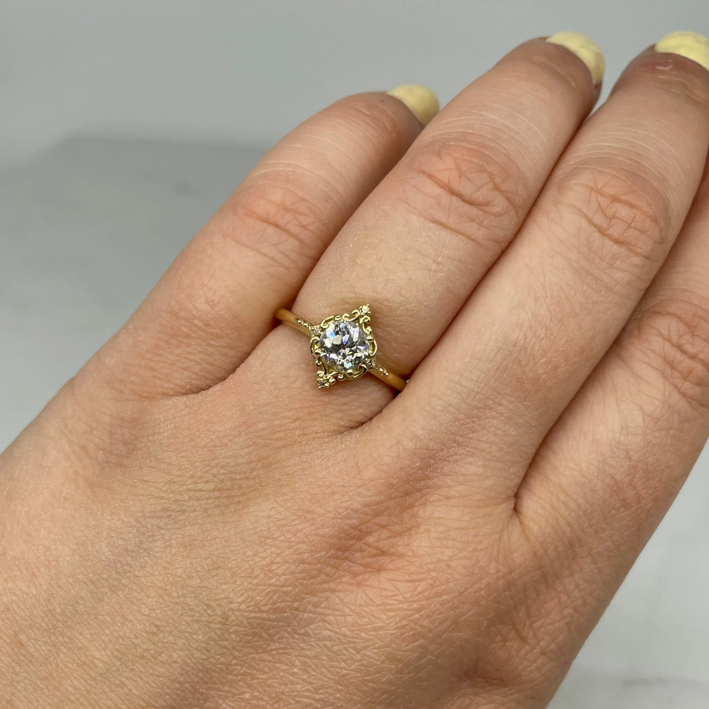 100 Ways Jewelry Bespoke' Pale Champagne Old Mine Diamond Ring | 0.86ctw | SZ 7.25 |