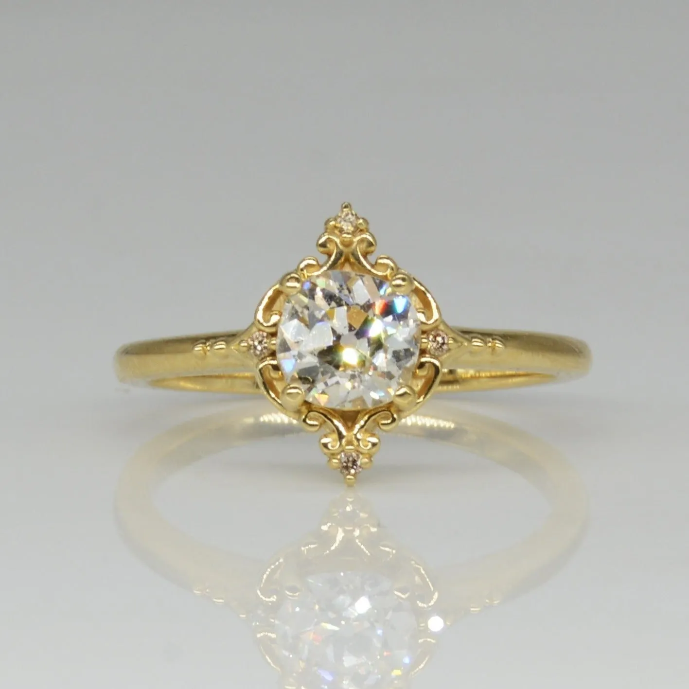100 Ways Jewelry Bespoke' Pale Champagne Old Mine Diamond Ring | 0.86ctw | SZ 7.25 |