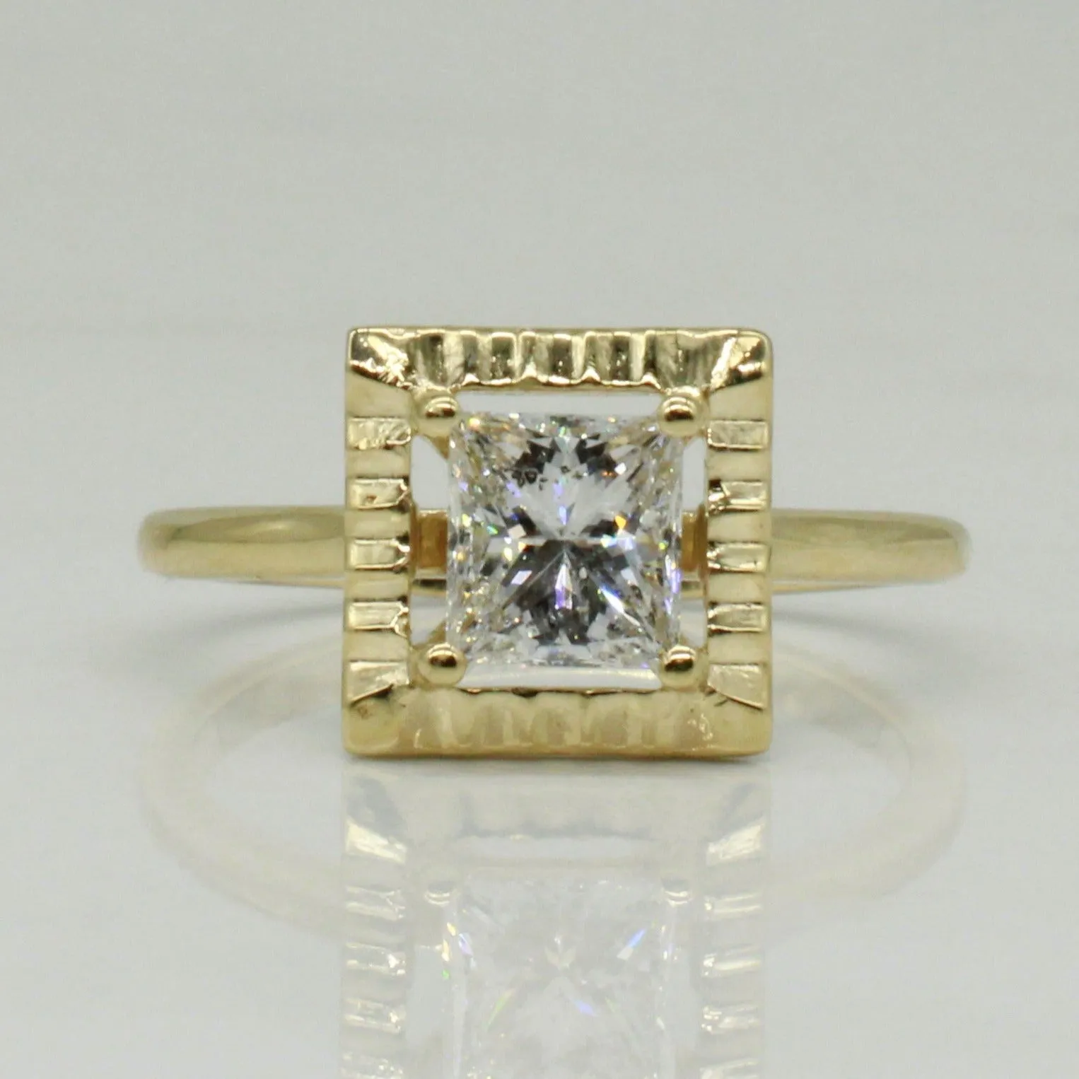 100 Ways Jewelry Bespoke' Princess Diamond Inset Solitaire Ring | 1.05ct | SZ 7.5 |