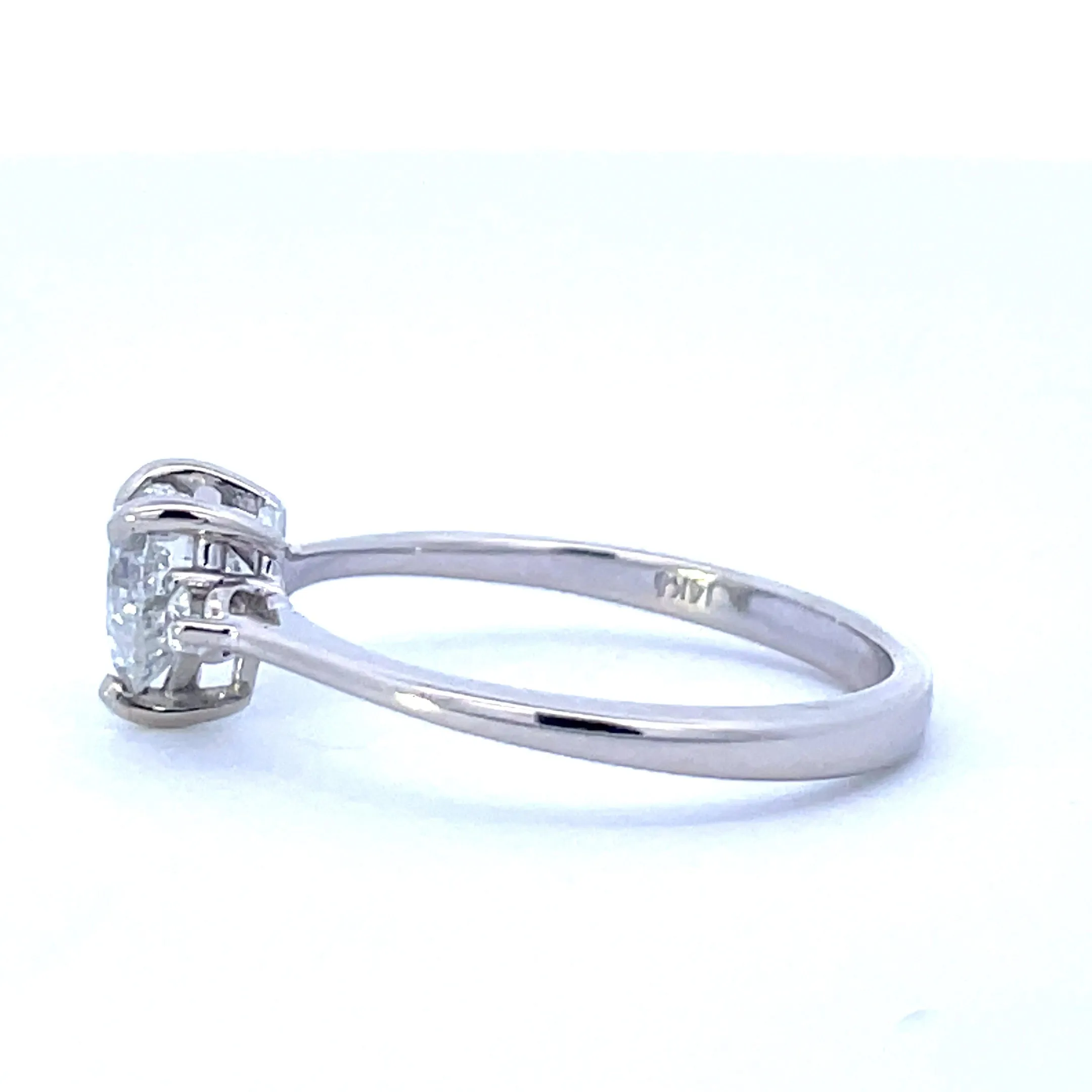 100 Ways Jewelry Bespoke' Three Stone Heart Cut Diamond Engagement Ring | 0.92ctw | SZ 6.75 |