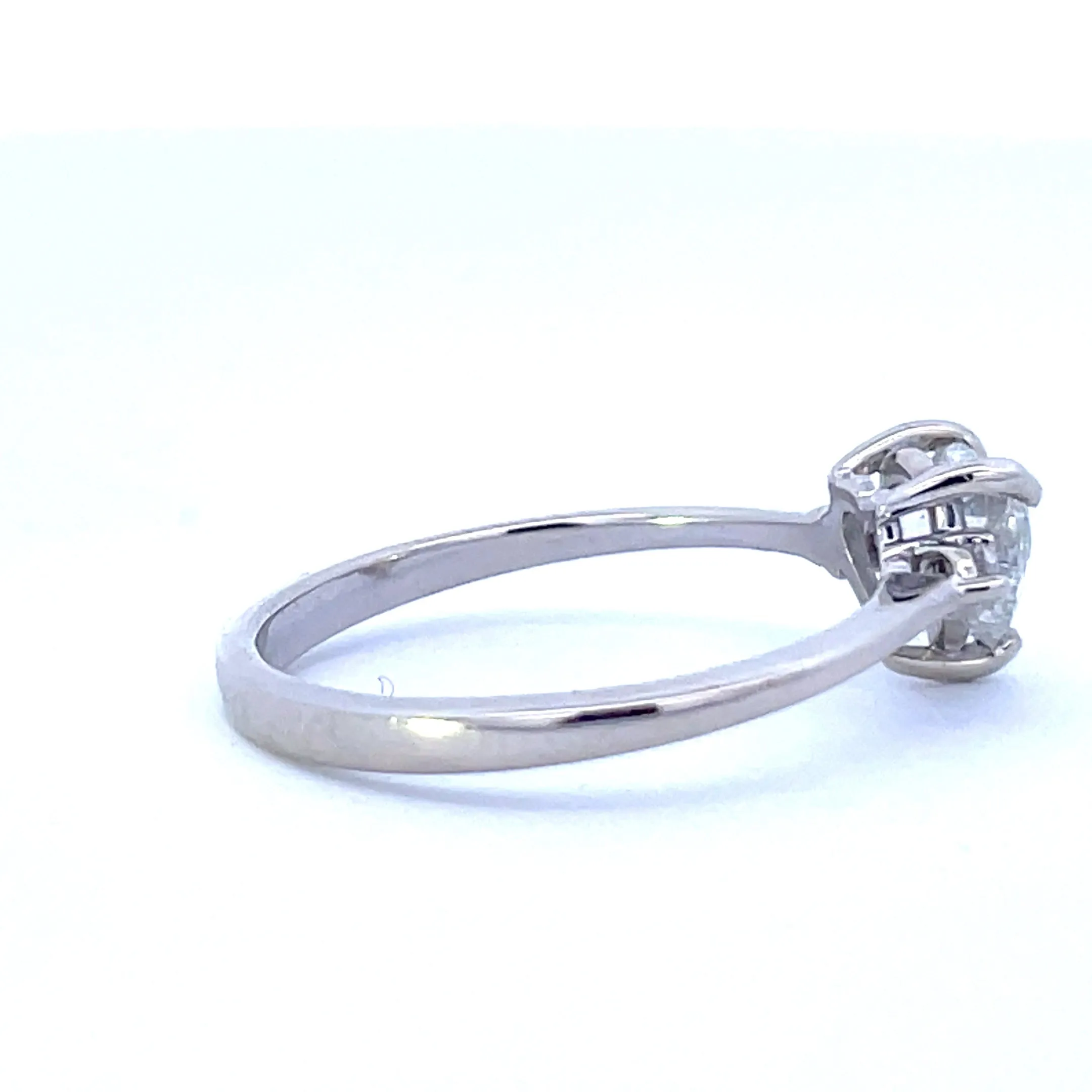 100 Ways Jewelry Bespoke' Three Stone Heart Cut Diamond Engagement Ring | 0.92ctw | SZ 6.75 |