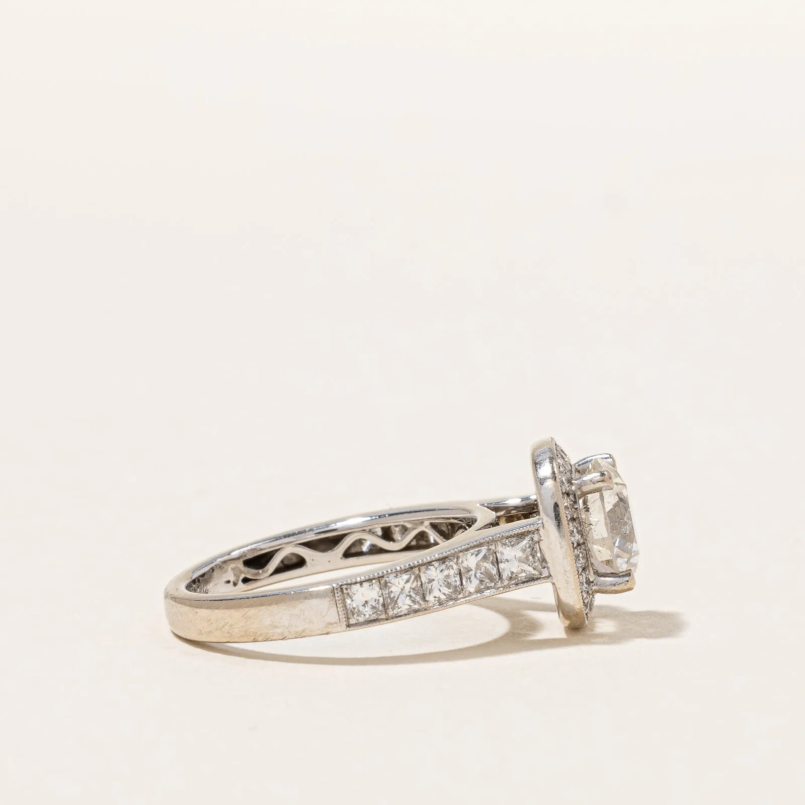 100 Ways Jewelry Simon G' Diamond Halo Engagement Ring | 2.06ctw | SZ 4.5 |