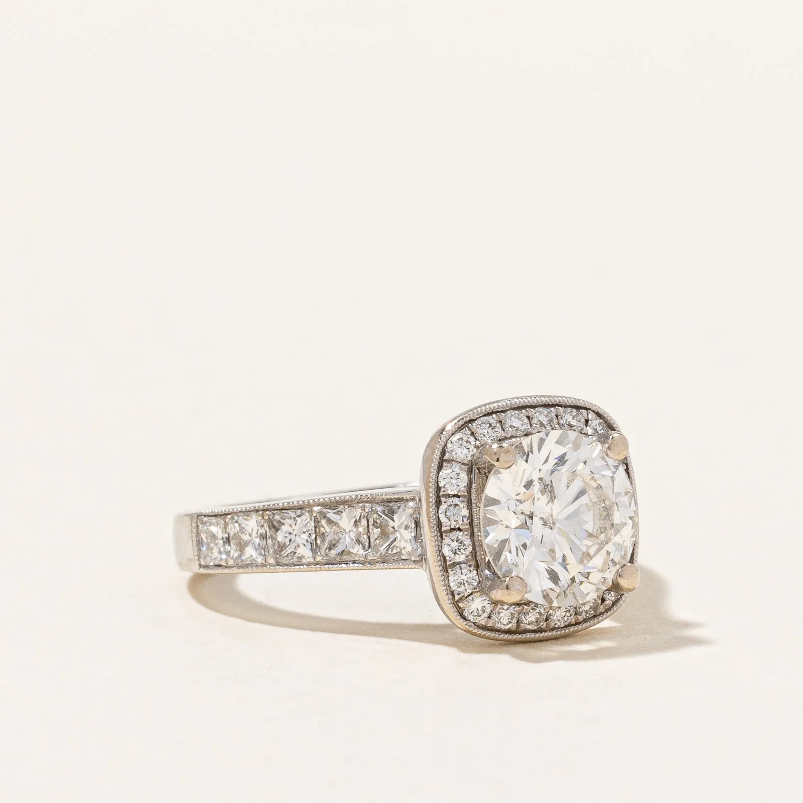 100 Ways Jewelry Simon G' Diamond Halo Engagement Ring | 2.06ctw | SZ 4.5 |