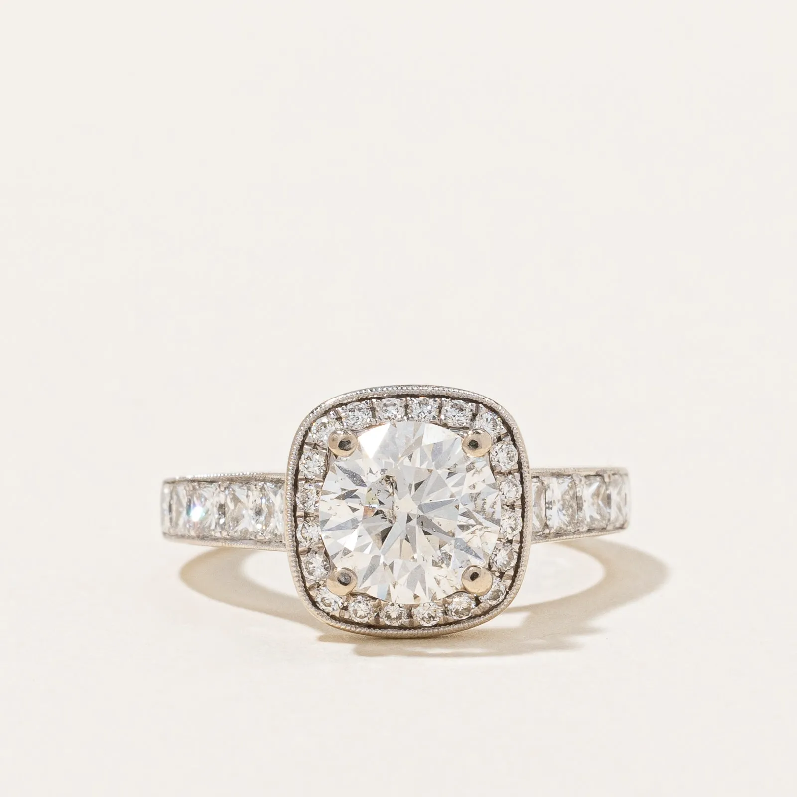 100 Ways Jewelry Simon G' Diamond Halo Engagement Ring | 2.06ctw | SZ 4.5 |