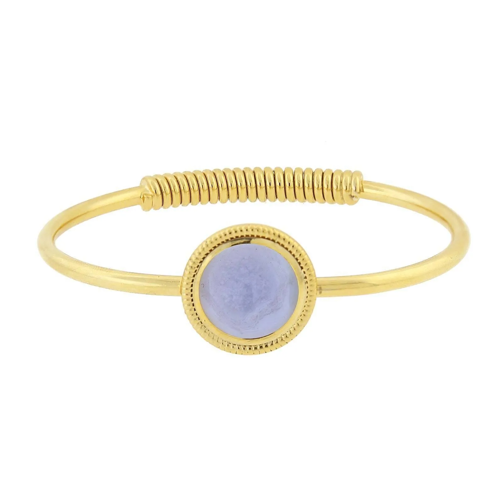 1928 Jewelry 14K Gold Dipped Gemstone Spring Hinge Bracelet 1928 Jewelry