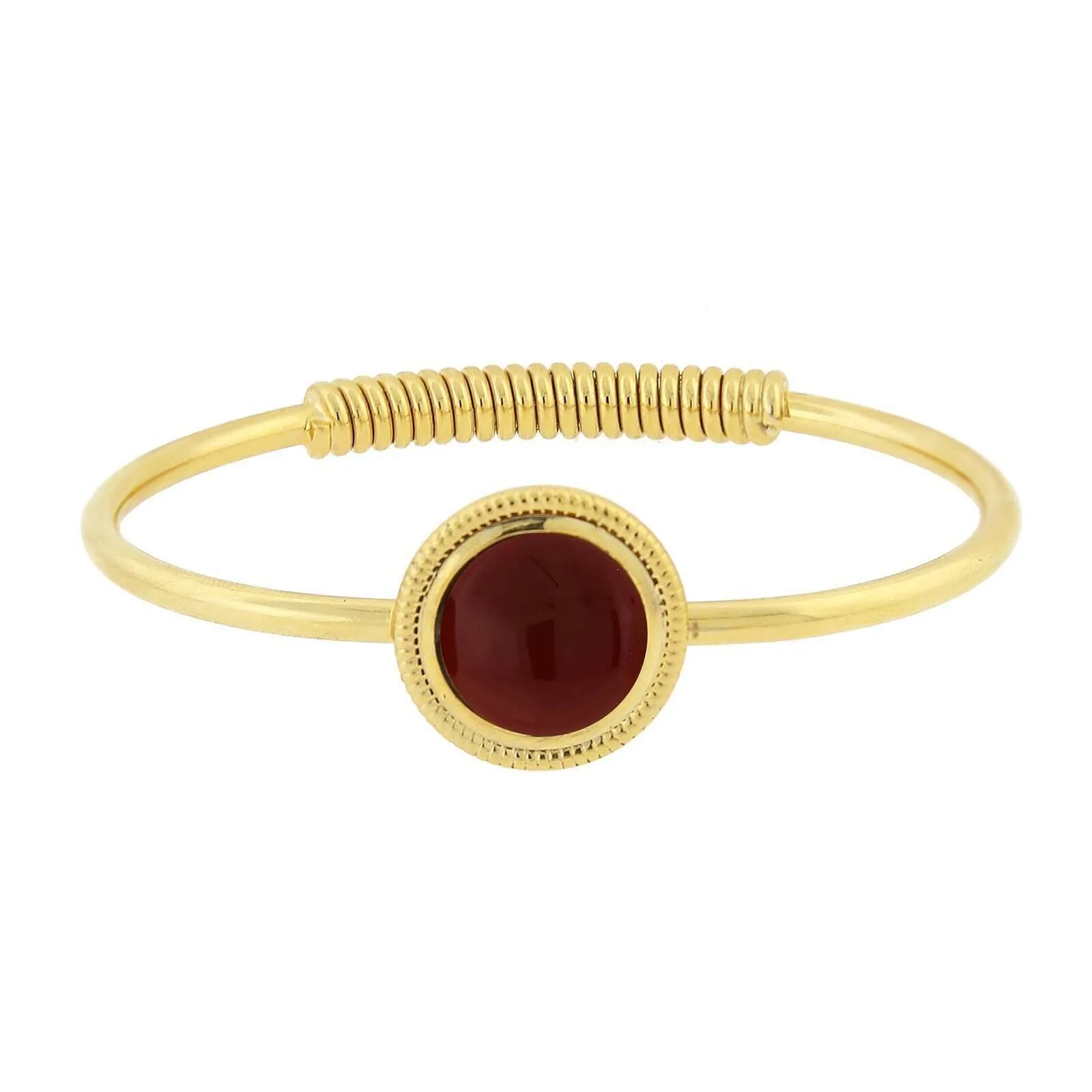 1928 Jewelry 14K Gold Dipped Gemstone Spring Hinge Bracelet 1928 Jewelry