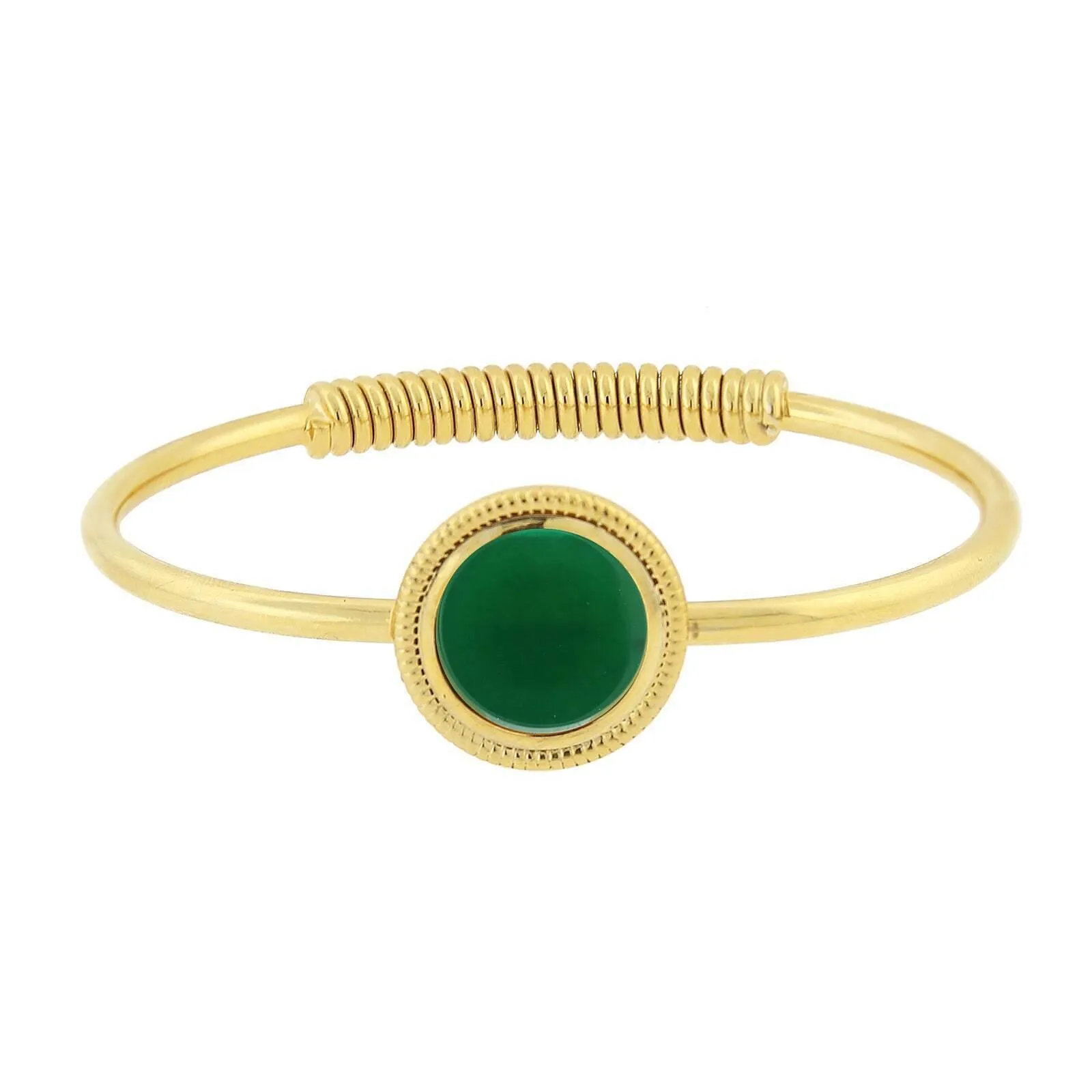 1928 Jewelry 14K Gold Dipped Gemstone Spring Hinge Bracelet 1928 Jewelry
