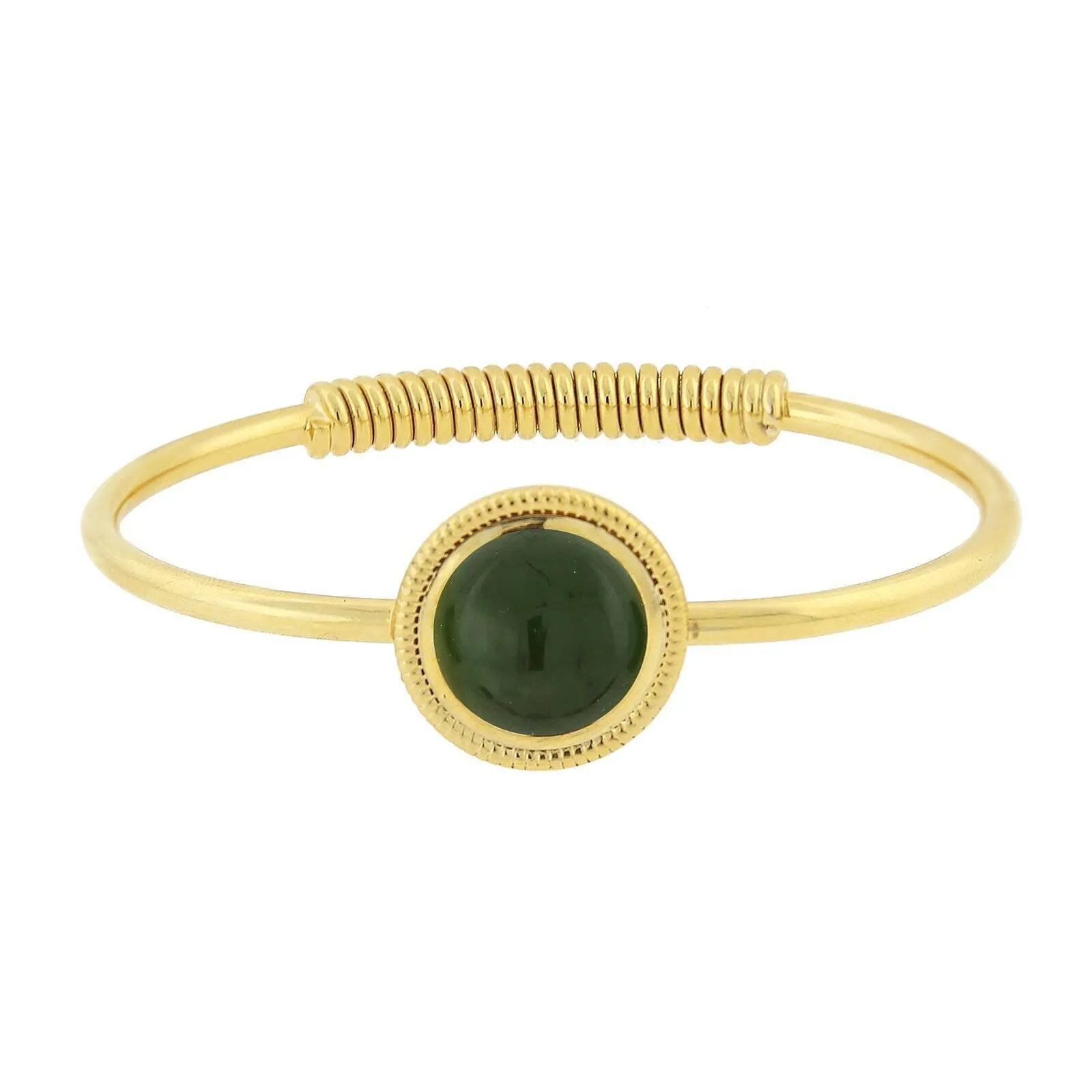 1928 Jewelry 14K Gold Dipped Gemstone Spring Hinge Bracelet 1928 Jewelry