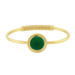 1928 Jewelry 14K Gold Dipped Gemstone Spring Hinge Bracelet 1928 Jewelry