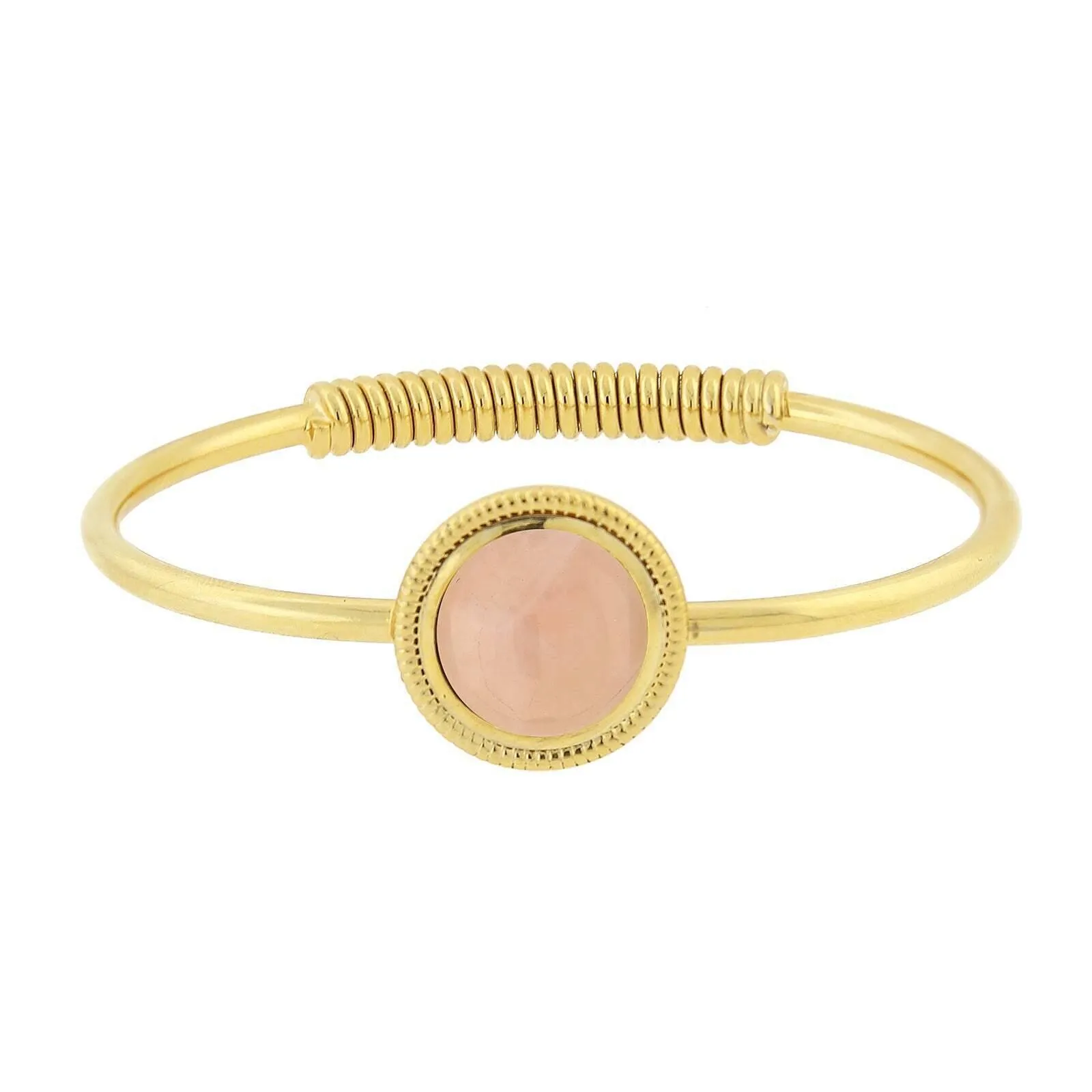 1928 Jewelry 14K Gold Dipped Gemstone Spring Hinge Bracelet 1928 Jewelry