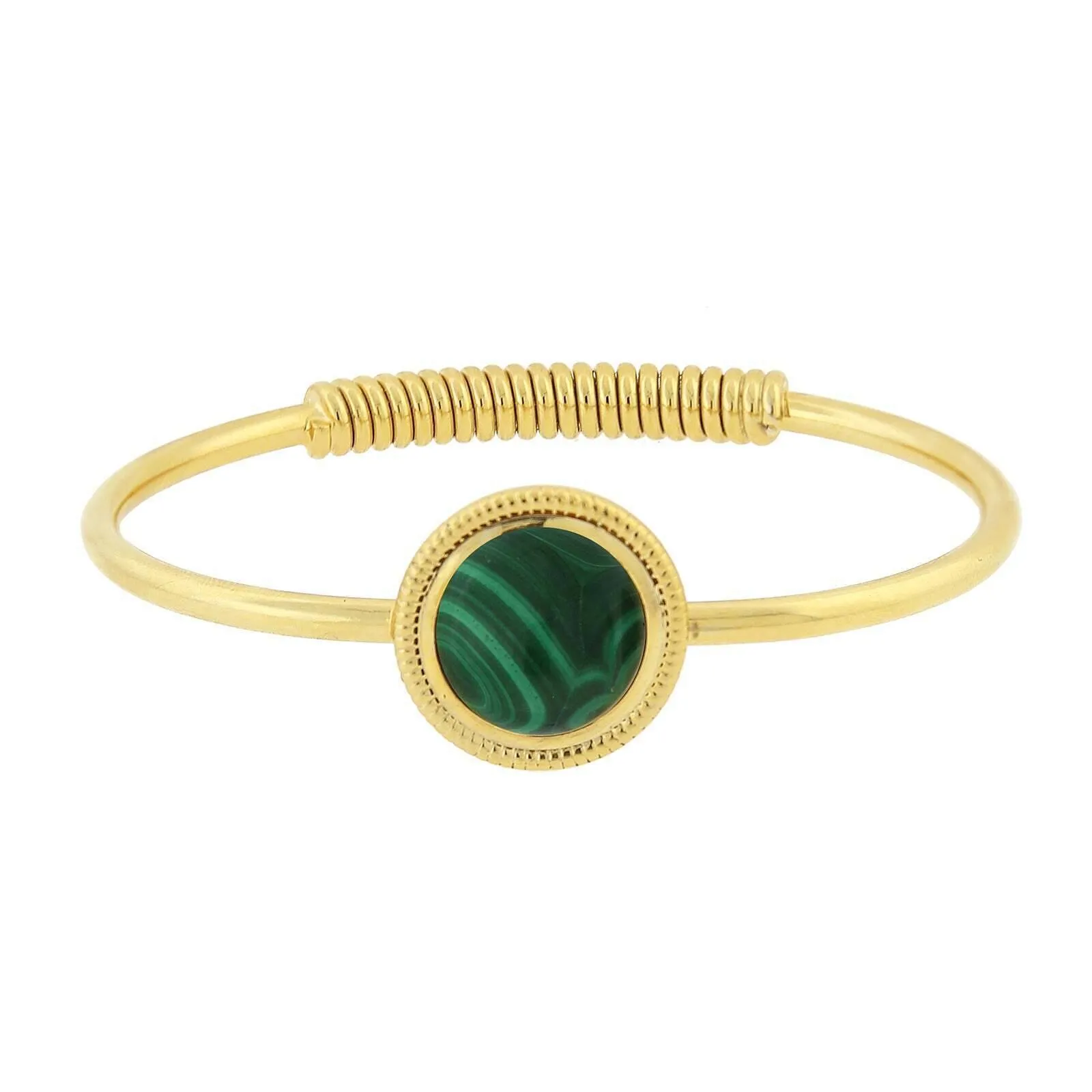 1928 Jewelry 14K Gold Dipped Gemstone Spring Hinge Bracelet 1928 Jewelry