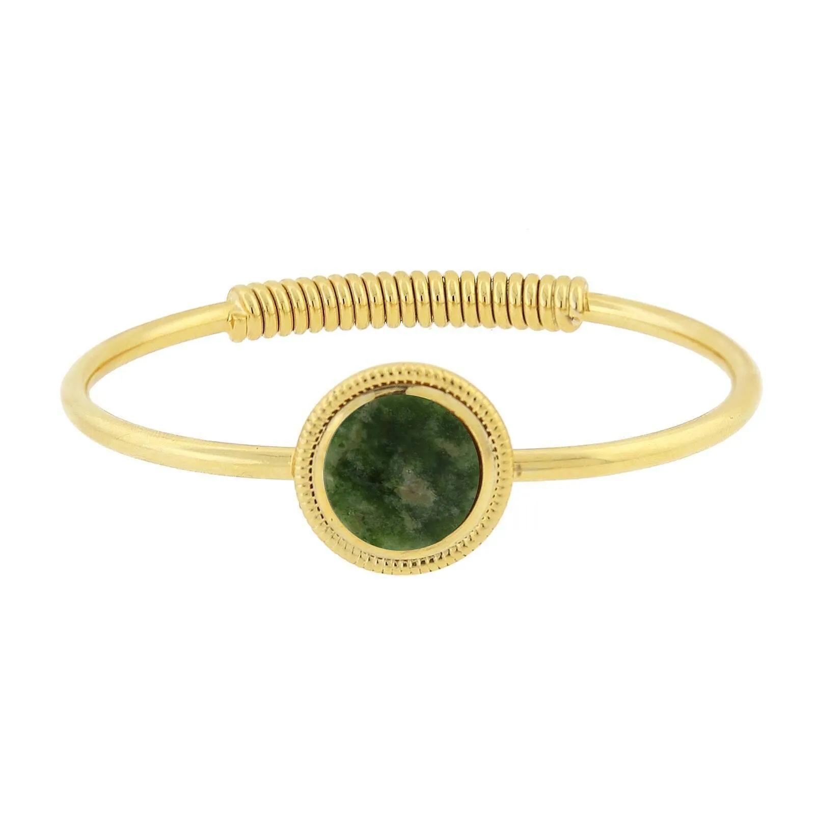 1928 Jewelry 14K Gold Dipped Gemstone Spring Hinge Bracelet 1928 Jewelry
