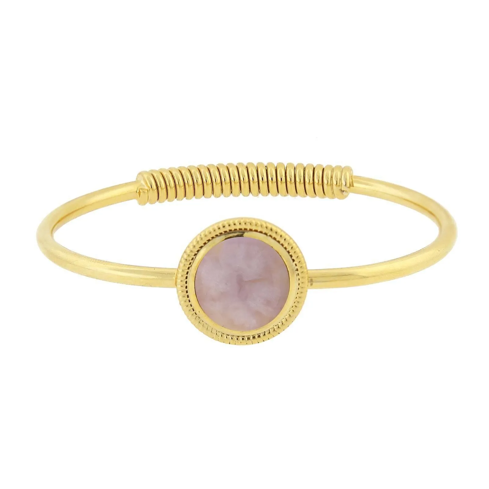 1928 Jewelry 14K Gold Dipped Gemstone Spring Hinge Bracelet 1928 Jewelry