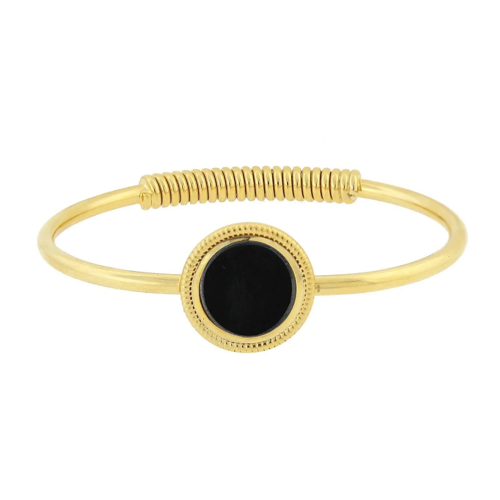 1928 Jewelry 14K Gold Dipped Gemstone Spring Hinge Bracelet 1928 Jewelry