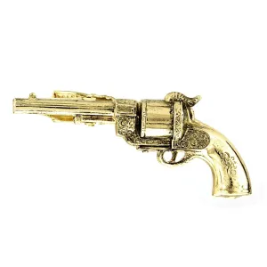 1928 Jewelry 18th Century Style Six Round Cylinder Single Action Revolver Pistol Tie Clip 1928 Jewelry
