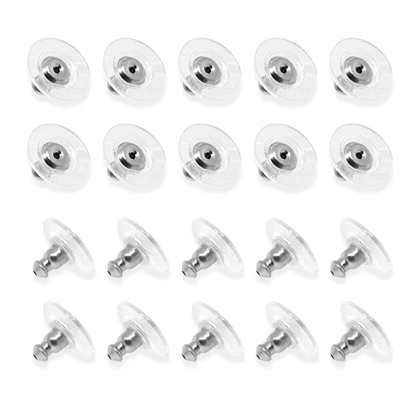 1928 Jewelry 20 Pair Pack Bullet Clutch Earring Backs With Round Safety Backs 1928 Jewelry