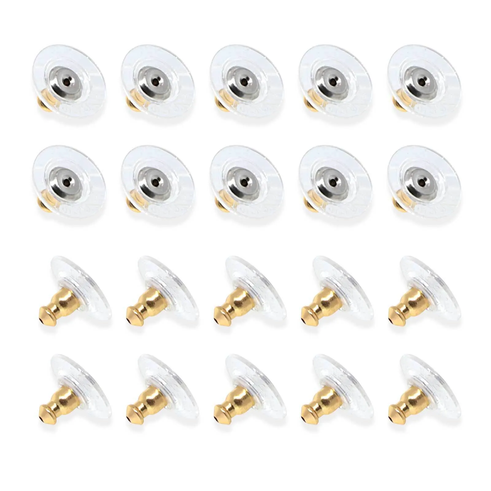 1928 Jewelry 20 Pair Pack Bullet Clutch Earring Backs With Round Safety Backs 1928 Jewelry