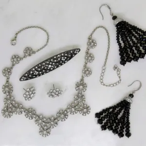 1928 Jewelry $200 Value Mystery Jewelry Package One Necklace, Two Earrings and One Brooch 1928 Jewelry