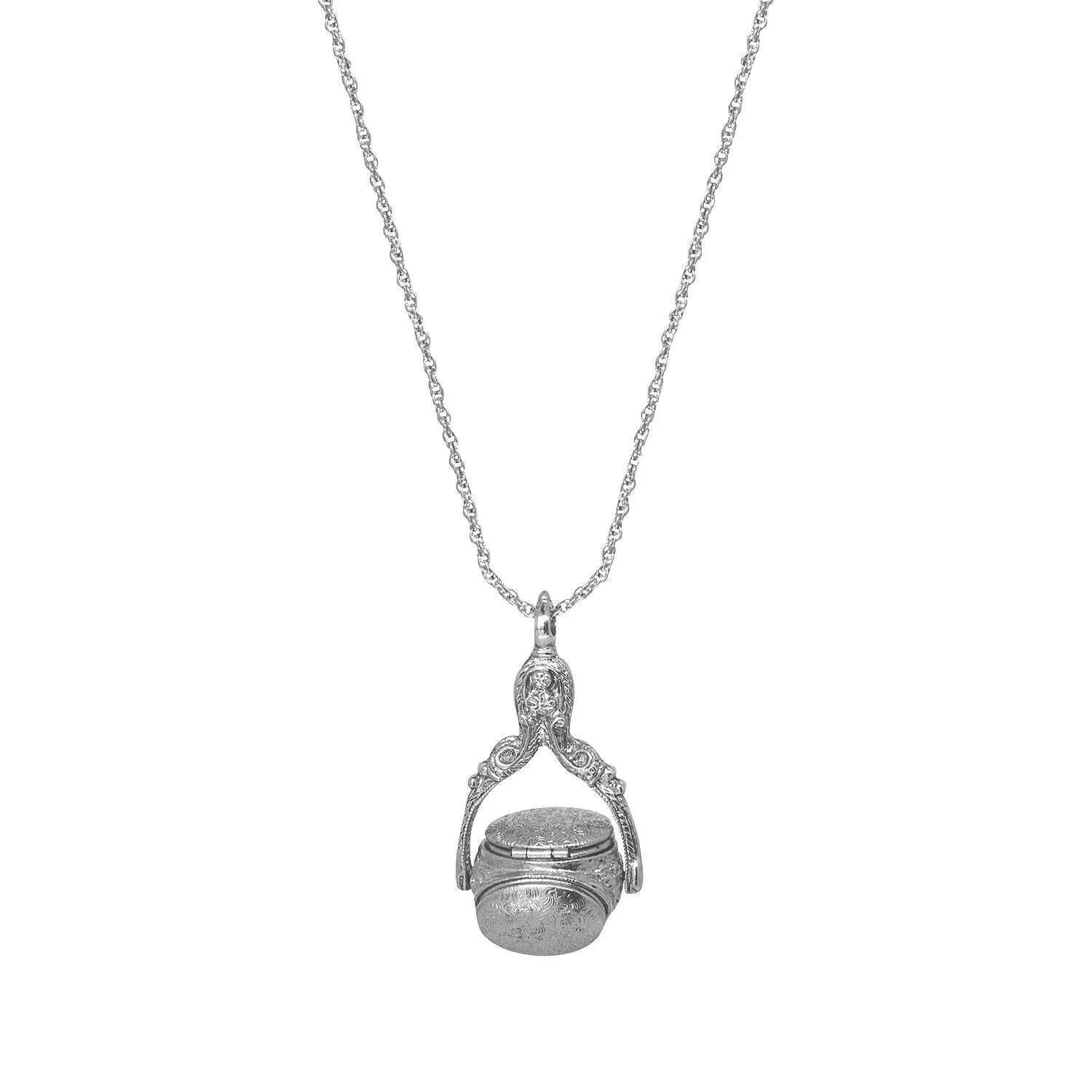 1928 Jewelry 3 Sided Spinner Locket Necklace 30" 1928 Jewelry