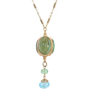 1928 Jewelry 3 Sided Transparent Stone Spinner Drop Necklace 28" 1928 Jewelry