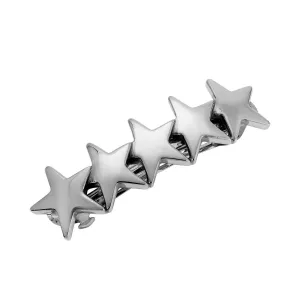 1928 Jewelry 5 Star Polished Silver Hair Barrette 1928 Jewelry
