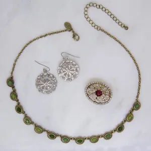 1928 Jewelry $80 Value Mystery Jewelry Package One Necklace, One Earring and One Brooch 1928 Jewelry