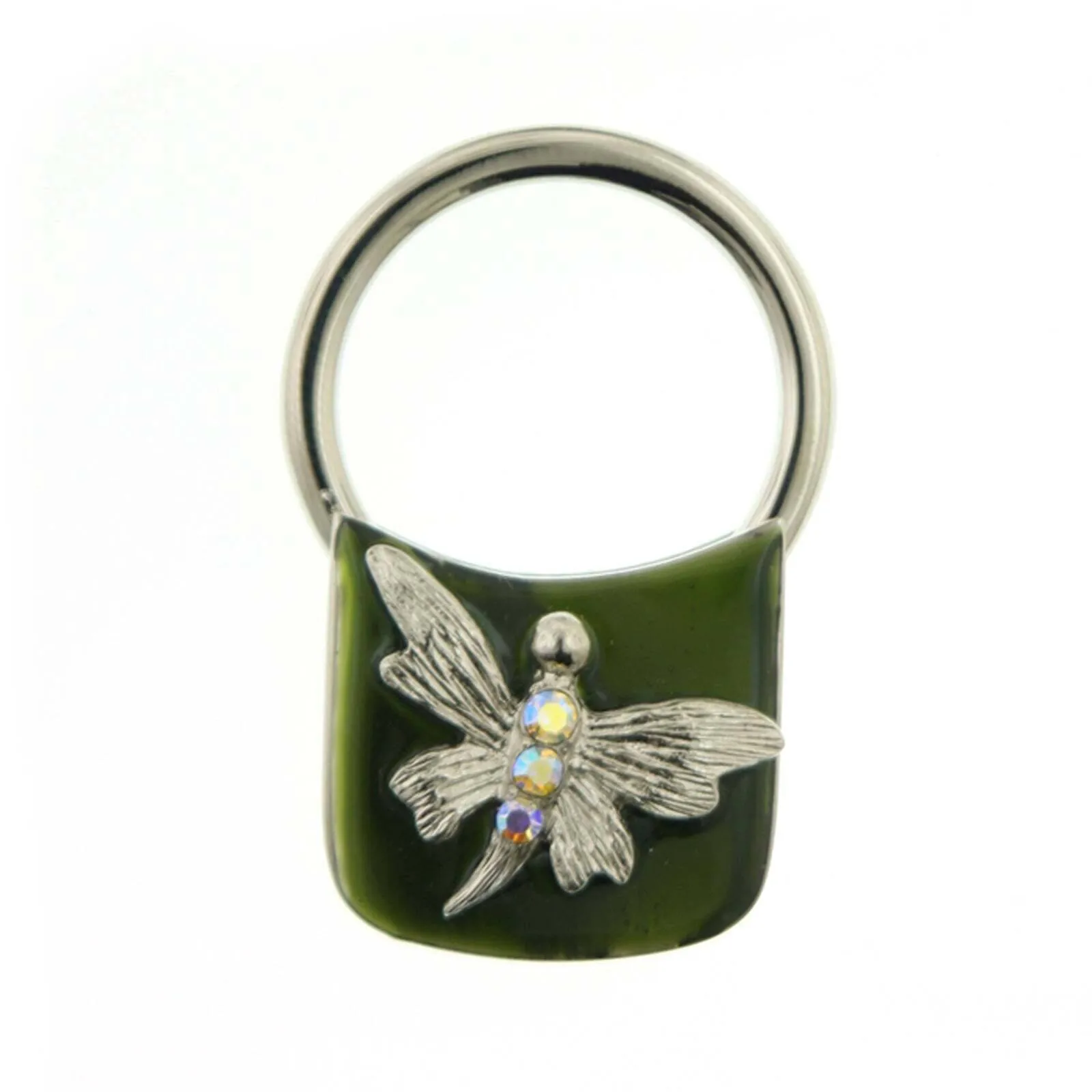 1928 Jewelry AB Crystal Butterfly Enamel Square Key Ring 1928 Jewelry