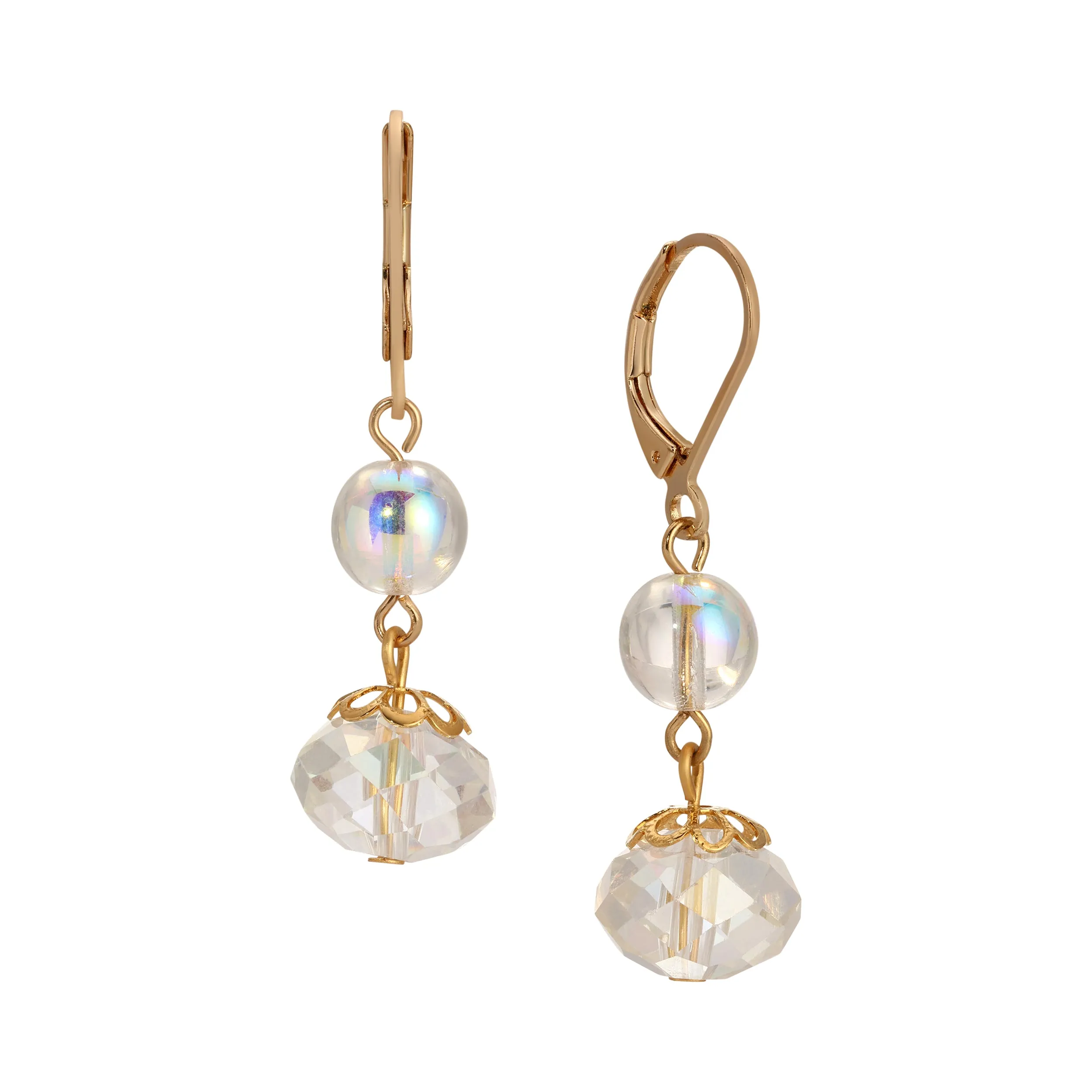 1928 Jewelry AB Crystal Magic Iridescent Dangling Earrings 1928 Jewelry
