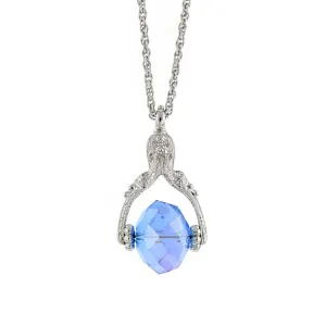 1928 Jewelry Ab Crystal Spinner Pendant Necklace 30" 1928 Jewelry