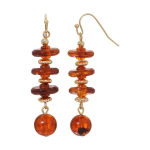 1928 Jewelry Alexandria Tortoise Spacer & Bead Dangle Earrings 1928 Jewelry