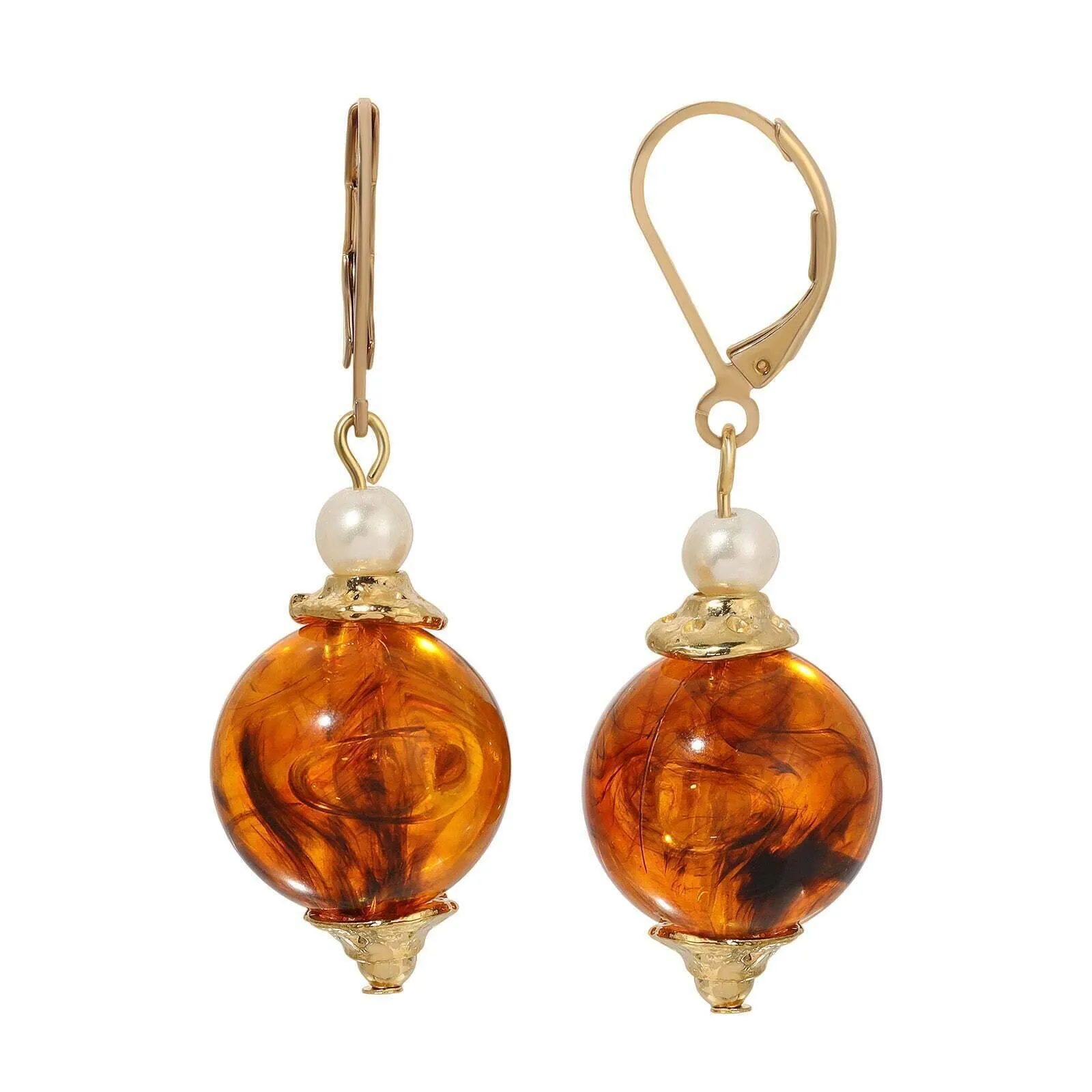 1928 Jewelry Alluring Bead and Faux Pearl Drop Earrings 1928 Jewelry