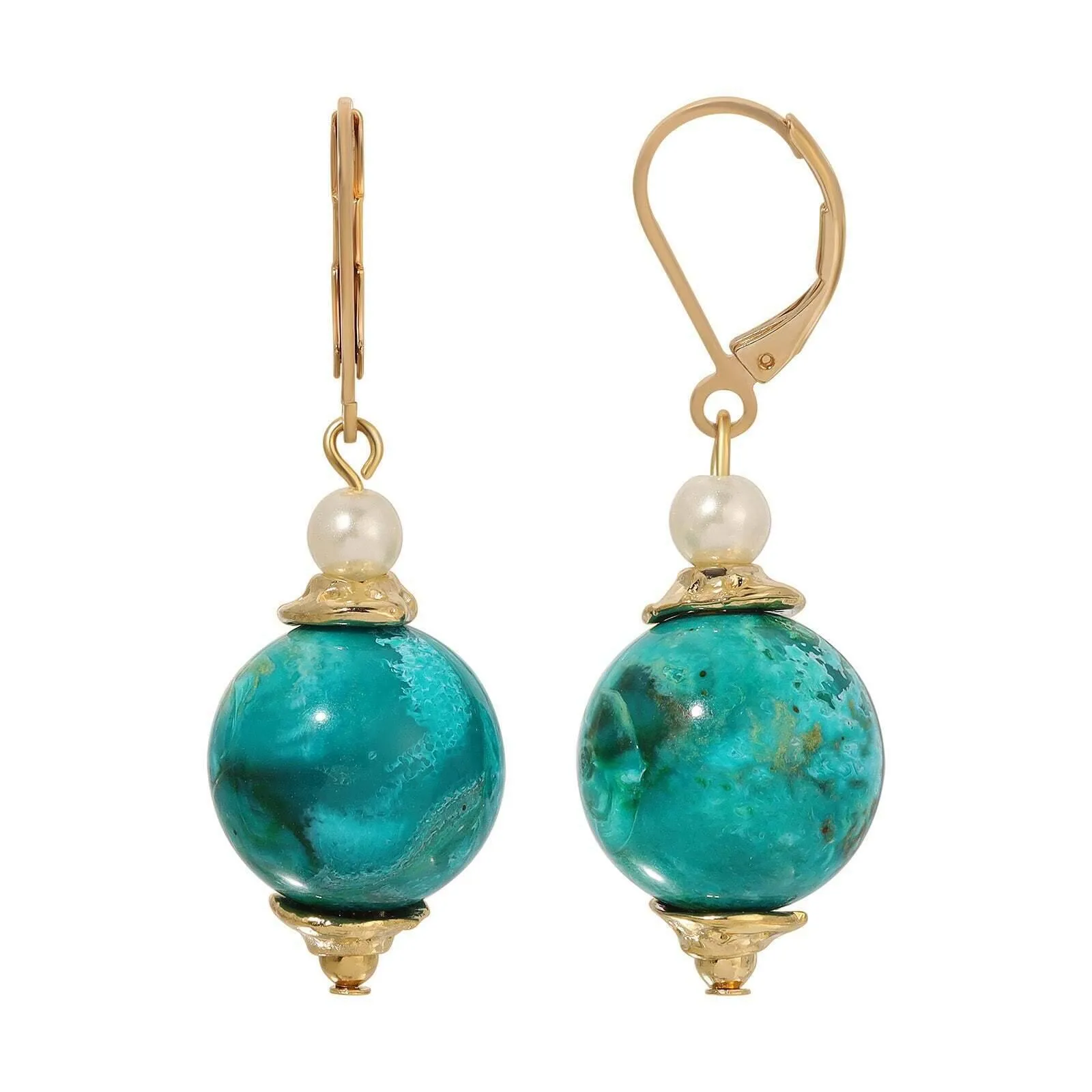 1928 Jewelry Alluring Bead and Faux Pearl Drop Earrings 1928 Jewelry