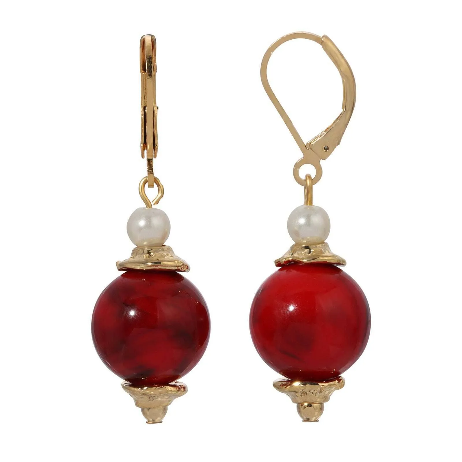 1928 Jewelry Alluring Bead and Faux Pearl Drop Earrings 1928 Jewelry