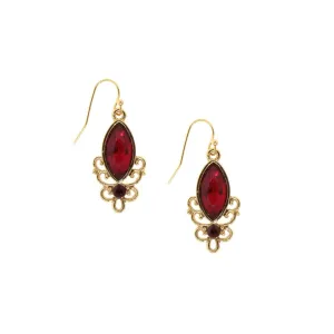 1928 Jewelry Alluring Siam Red Crystal Drop Earrings 1928 Jewelry