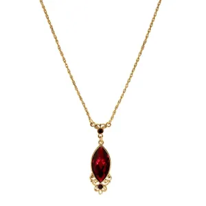 1928 Jewelry Alluring Siam Red Filigree Pendant Necklace 16"   3" Extender 1928 Jewelry